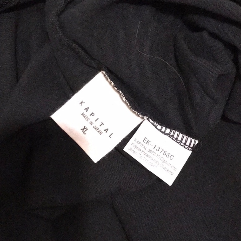 Kapital Black T-Shirt Smiley Face XL - Picture 4 of 4